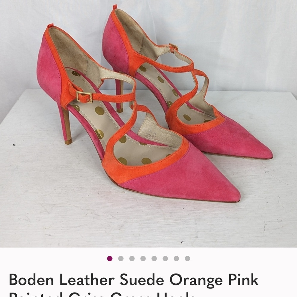 Like New Boden Women's Heels in Pink and Orange - Picture 3 of 3